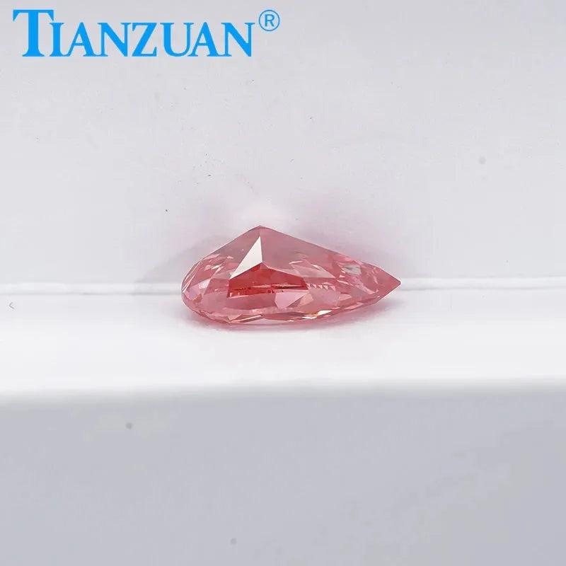 1CT Pear-Shaped Lab-Grown CVD Diamond - Fancy Vivid Pink Color VS2 Clarity IGI Certified Loose Gemstone for Engagement Rings & Jewelry Making