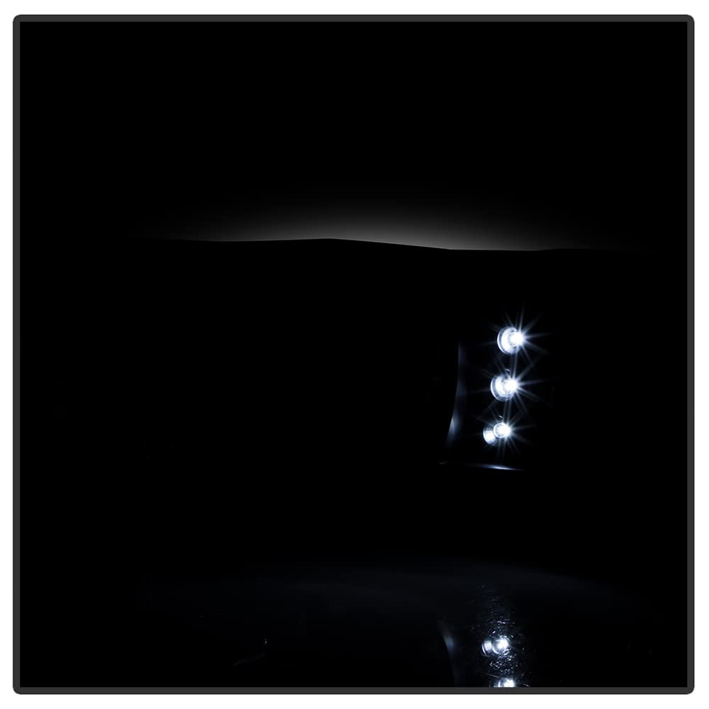 ACANII Black Housing LED Strip Headlights with Corner Signal & Parking Lamp for 1987-1993 Ford Mustang - Left & Right Pair - Upgrade Your Ride for Night Driving & Show Car Style