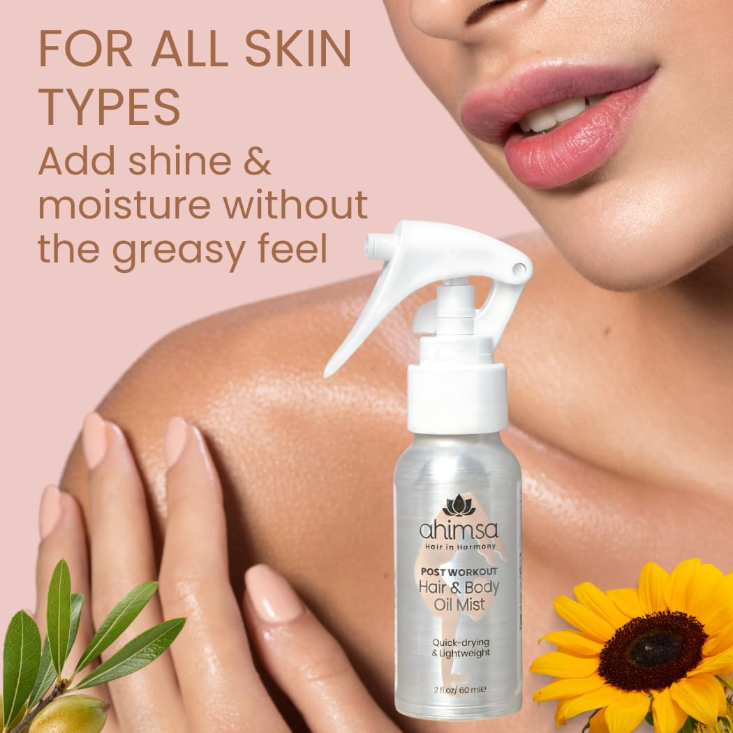 Ahimsa Dry Body Oil Spray for Women - Hydrating Moisturizer for Dry Skin, Post-Shower Body Oil | Perfect for Daily Skincare & Spa Relaxation at Home