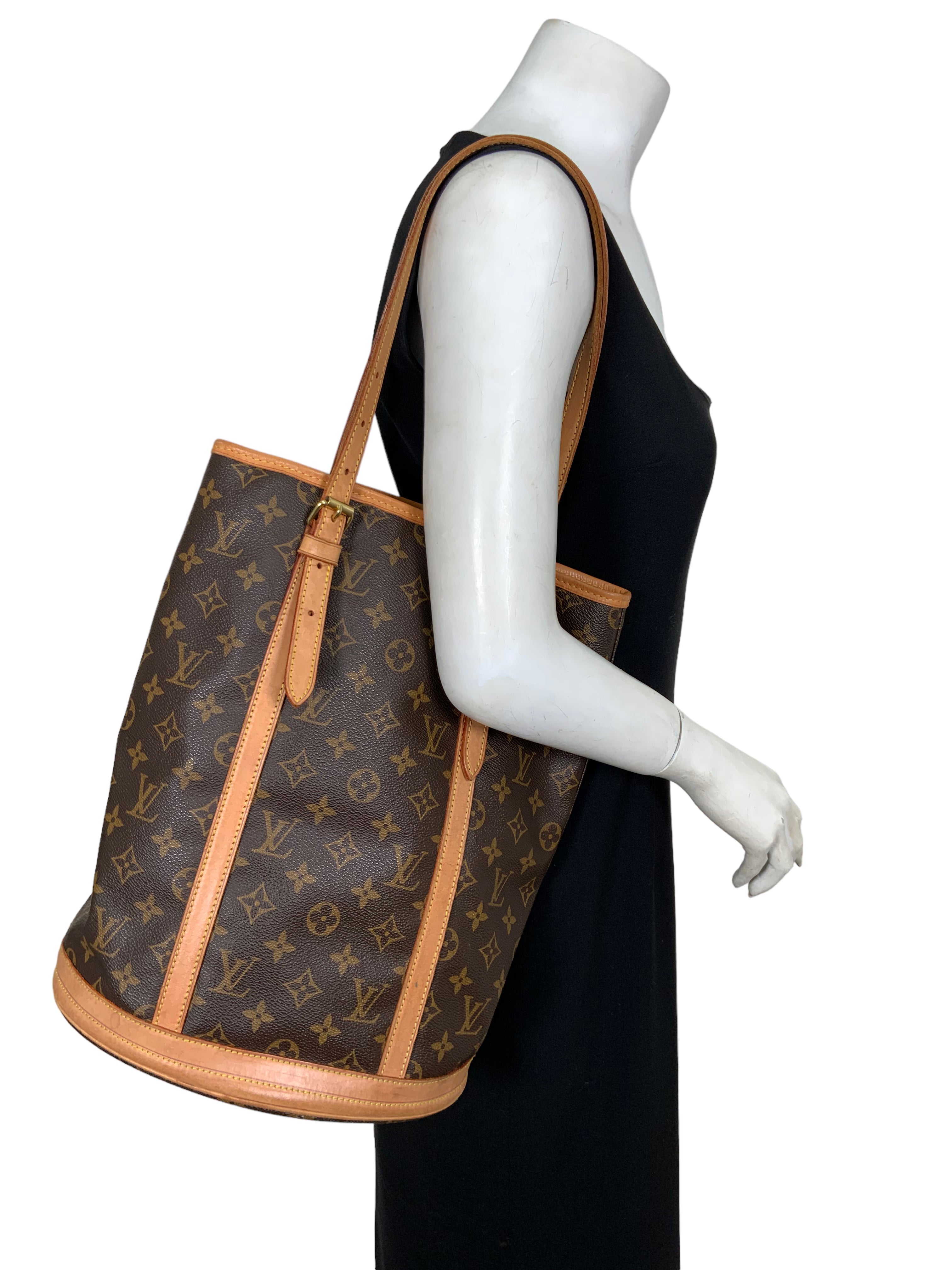 Authentic Louis Vuitton Monogram Canvas Bucket Bag GM - Luxury Designer Handbag for Women, Perfect for Travel, Shopping & Everyday Use