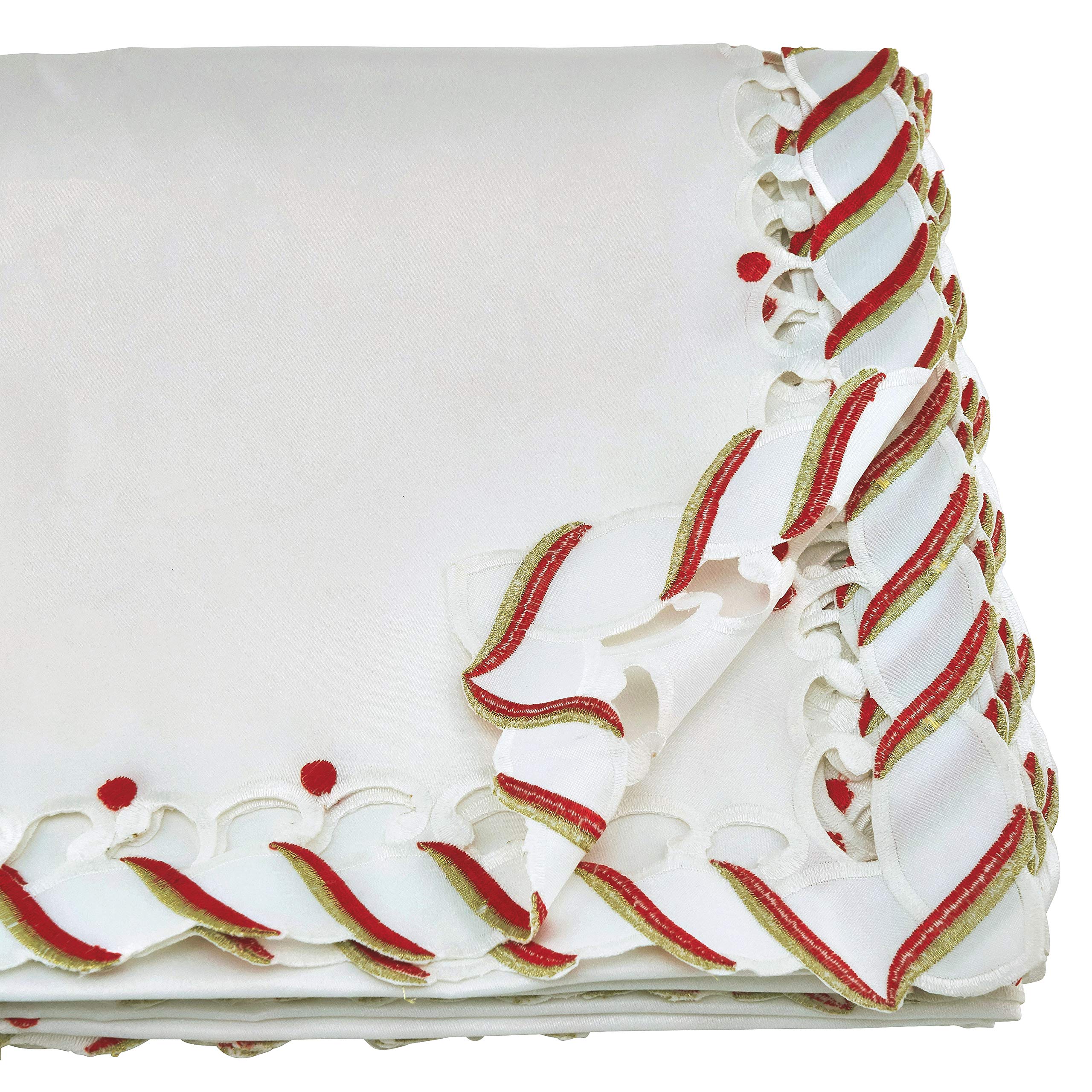 Festive Candy Cane Striped Christmas Tablecloth - Holiday Dining Decor for Parties, Family Gatherings & Seasonal Celebrations
