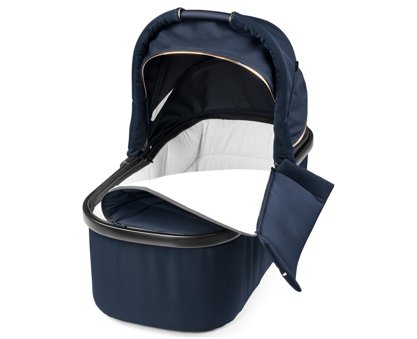 Peg Perego Bassinet with Home Stand for Ypsi Veloce Vivace - Blue Shine (Blue & Copper) | Premium Baby Crib for Nursery, Bedroom & Travel | Safe & Comfortable Infant Sleeper