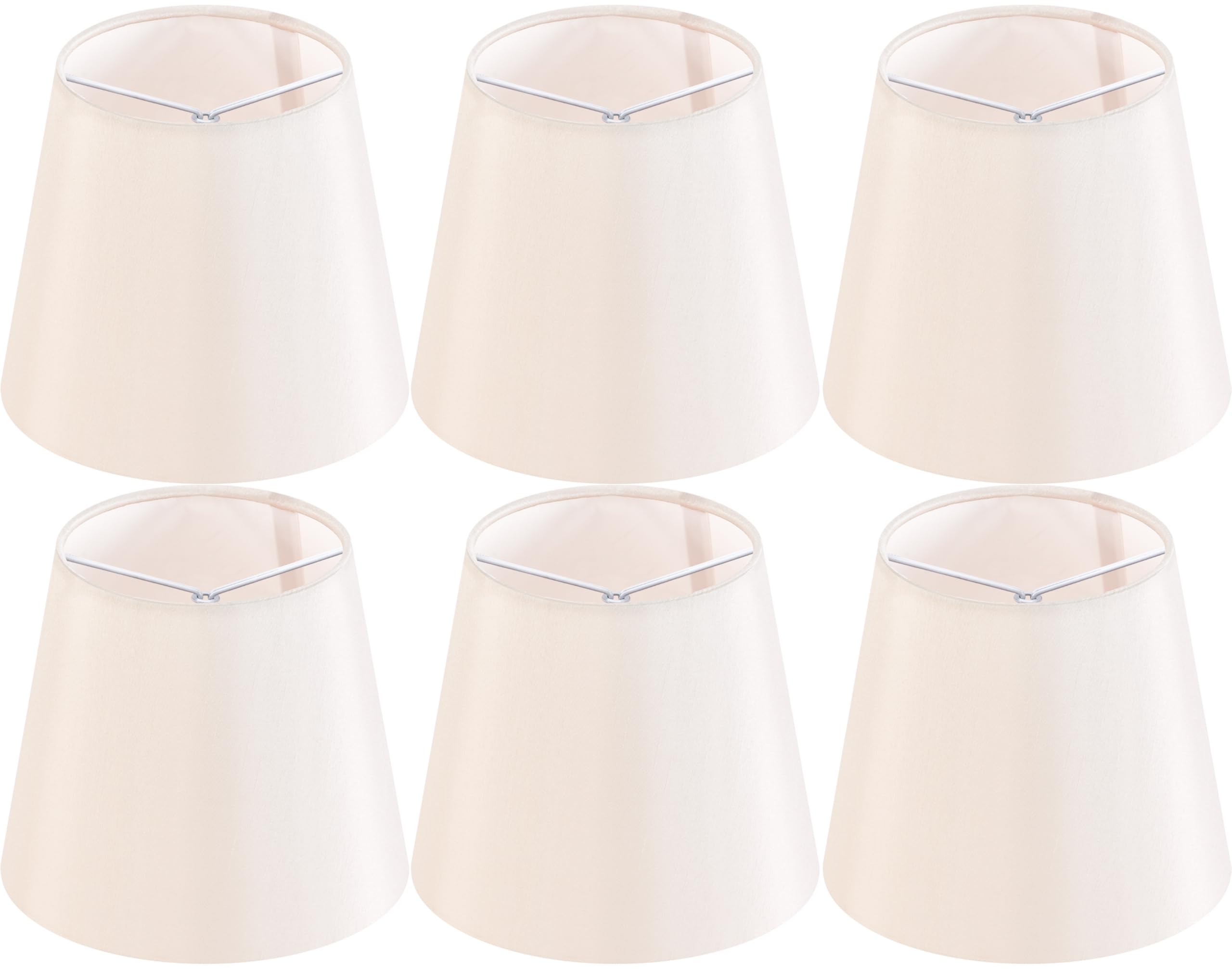 Set of 6 Cream Chandelier Lamp Shades - 4