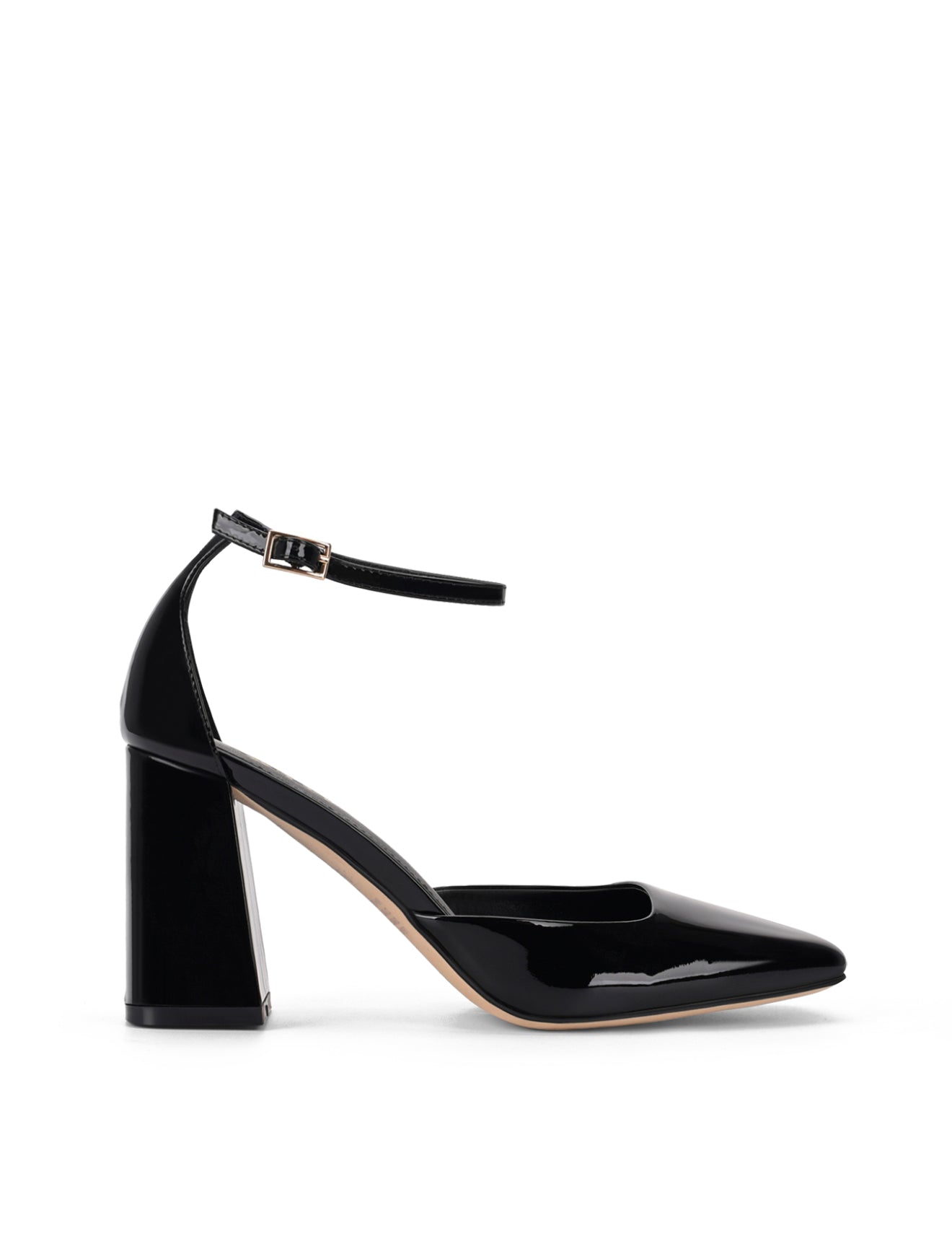Travis Women's Closed Toe Block Heel Pumps - Black Patent Leather Dress Shoes for Office, Wedding & Formal Occasions