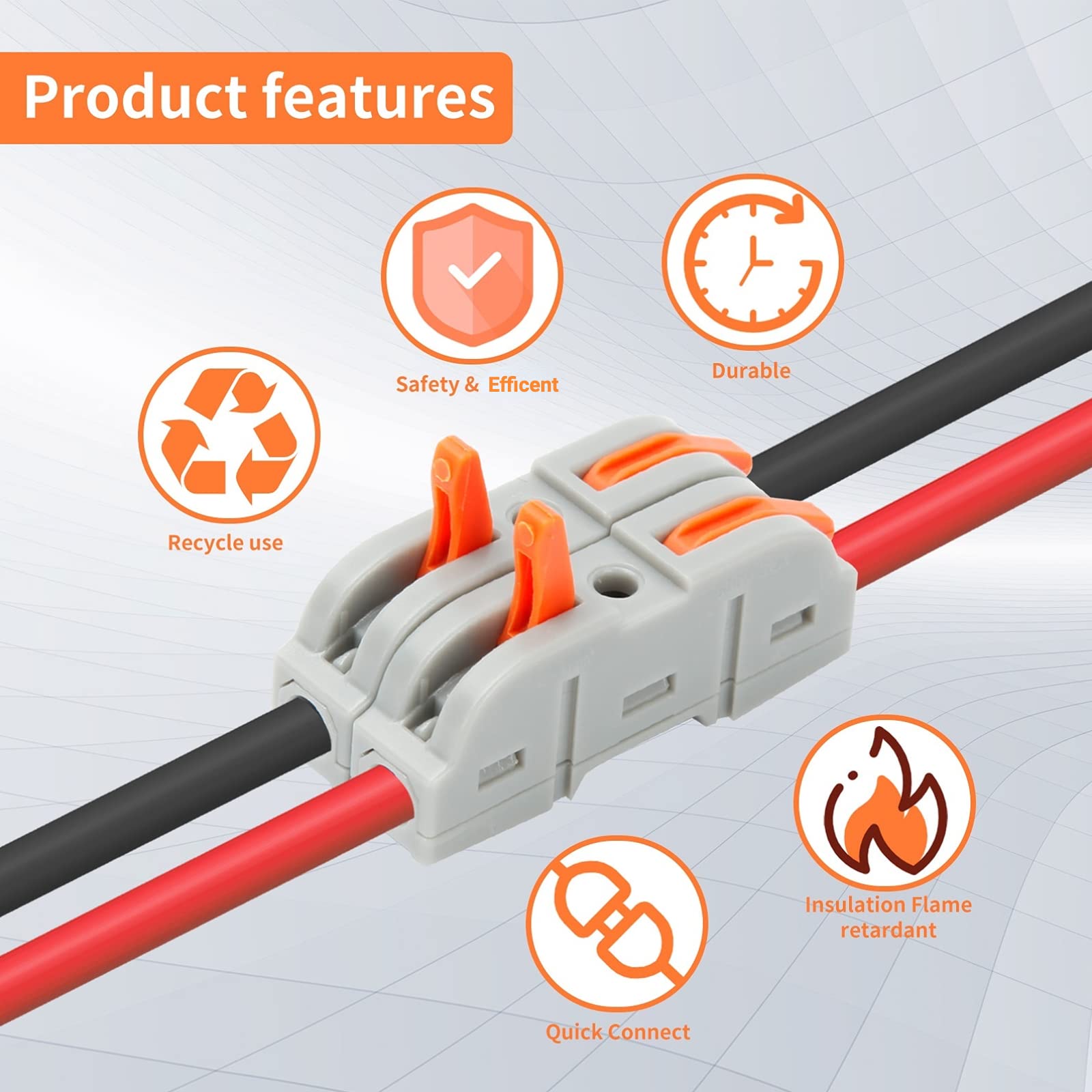 35PCS Lever Wire Nut Connectors - 1 Way Inline Compact Universal Electrical Splicing Connectors for 24AWG Wires | Quick Wiring Solution for Home, Office & DIY Electrical Projects