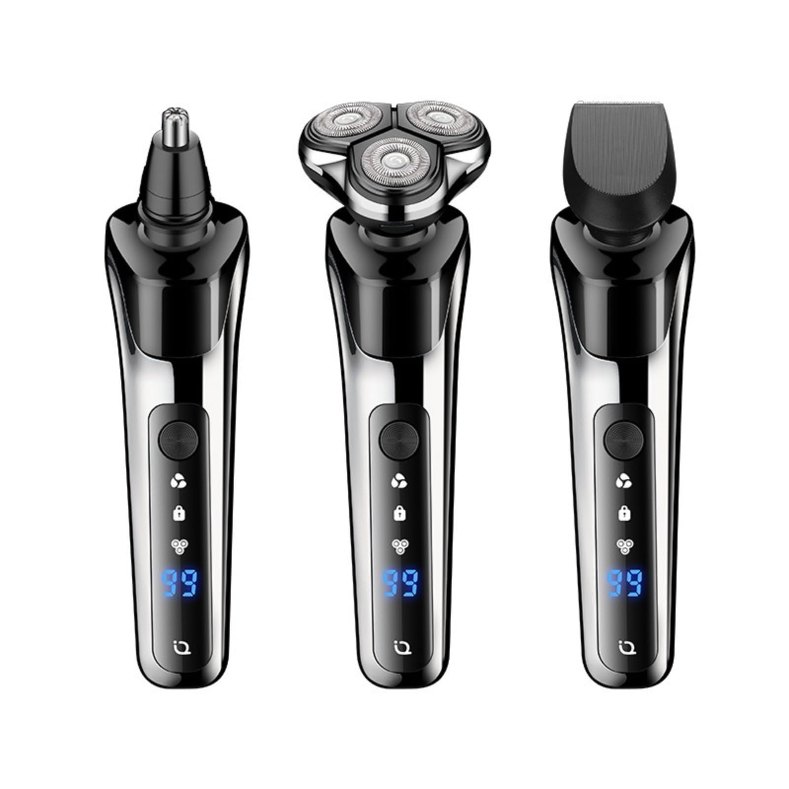 3-in-1 Electric Shaver for Men - Waterproof Cordless Trimmer with Fast Charging & Digital Display - Perfect for Travel, Gym, and Daily Grooming