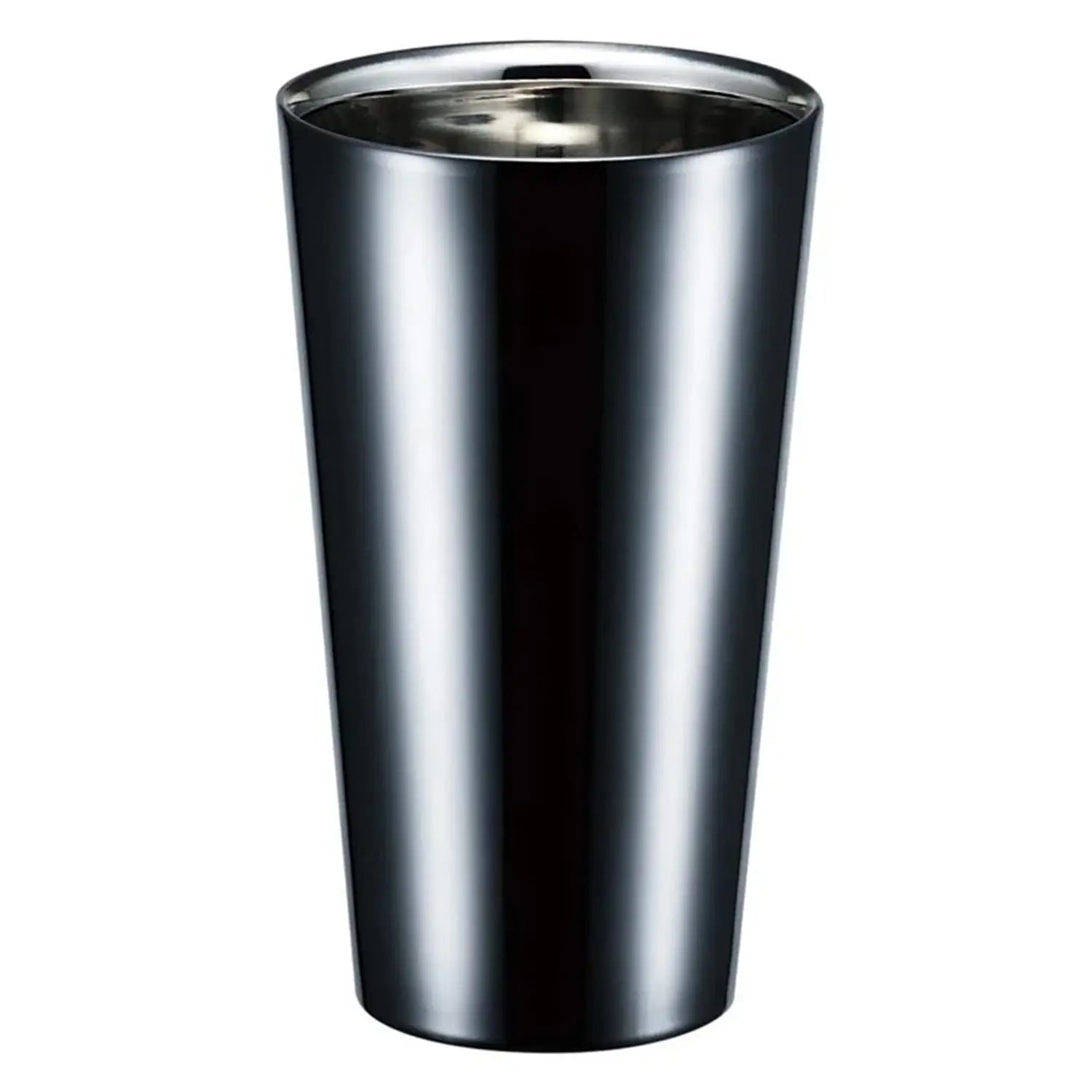 Asahi Brilliant Black Stainless Steel Double Wall Insulated Beer Glass 250ml - Keeps Drinks Cold for Hours, Perfect for Iced Beer, Cocktails, and Outdoor Parties