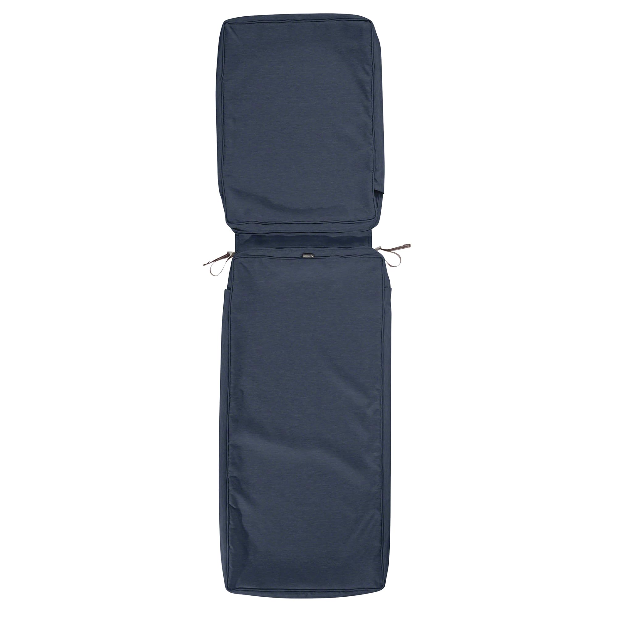 Classic Accessories Montlake 80x26x3 Inch Heather Indigo Patio Furniture Cushion - Waterproof, Durable, and Comfortable for Outdoor Chairs, Loungers, and Benches