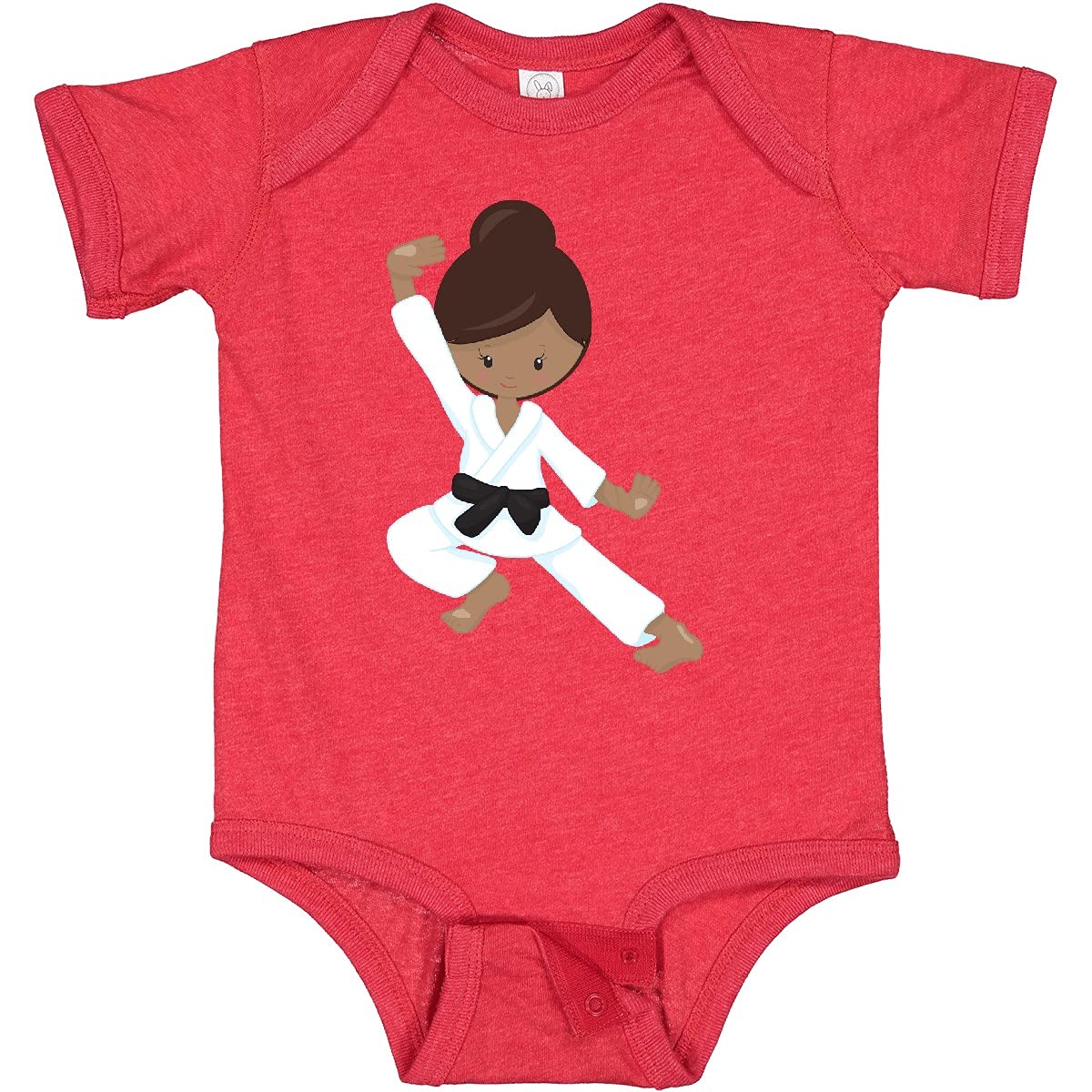 Inktastic African American Girl Black Belt Karate Girl Baby Bodysuit - Cute Martial Arts Outfit for Infants & Toddlers - Perfect for Karate Classes, Birthday Gifts & Black History Month
