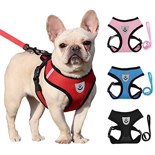 Soft No-Pull Dog & Cat Harness - Adjustable Over-The-Head Design with Breathable Triple-Layer Mesh, Quick-Release Buckle & Reflective Strips for Safe Walking, Hiking & Outdoor Adventures