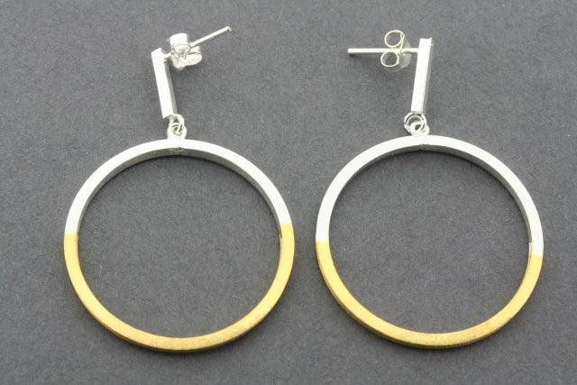 Gold Plated Deco Bar and Hoop Earrings - Elegant Dangle Earrings for Women, Perfect for Parties, Weddings, and Everyday Wear