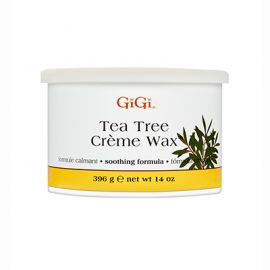 GIGI POT WAX Tea Tree Creme Wax 14oz - Professional Hair Removal Wax for Smooth Skin at Home & Salon Use