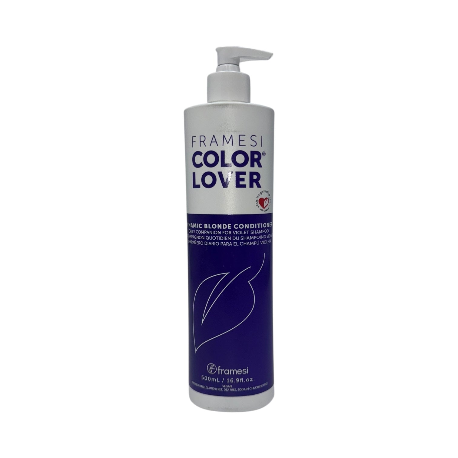 Framesi Color Lover Dynamic Blonde Conditioner for Highlighted Hair - 16.9 oz | Sulfate-Free, UV Protection & Color Preservation | Perfect for Salon-Quality Blonde & Bleached Hair Care at Home