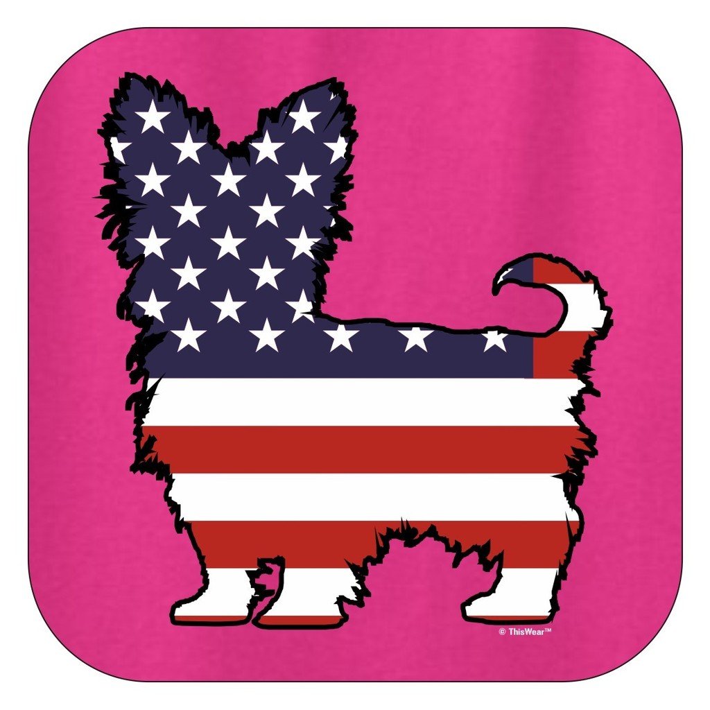 Patriotic American Flag Yorkshire Terrier Dog T-Shirt for Women - Cute Yorkie Graphic Tee for 4th of July, Memorial Day & Pet Lovers
