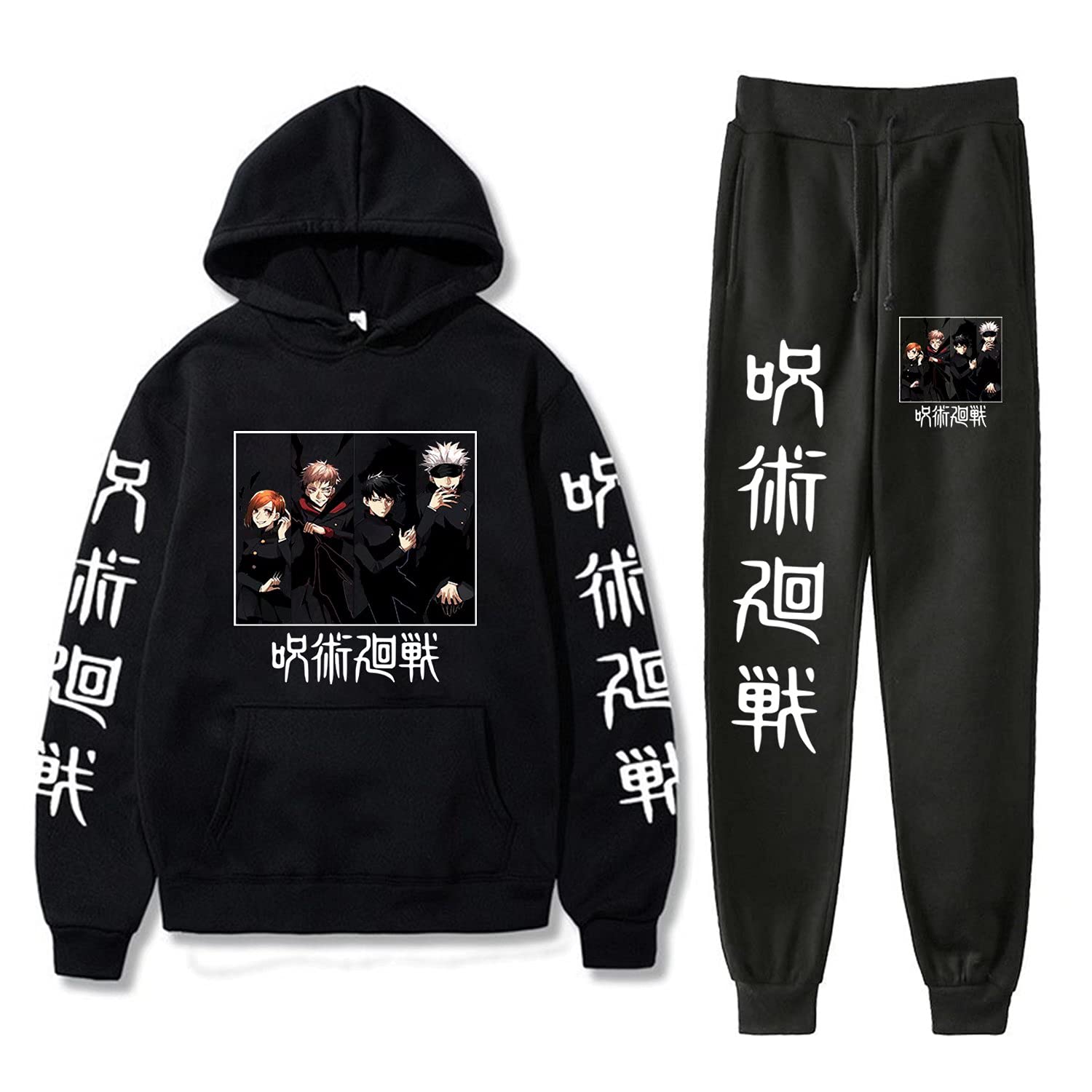 Anime Hoodie & Sweatpants Set - Unisex Warm Cosplay Outfit for Men & Women | Perfect for Anime Conventions, Casual Wear & Gifts