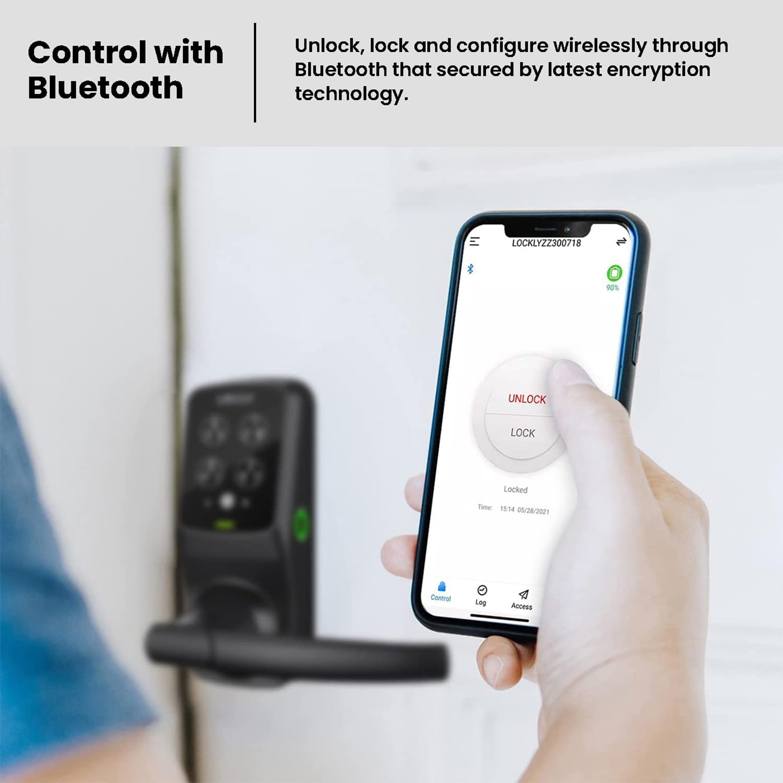 Lockly Secure Plus Smart Door Lock - Keyless Entry with Bluetooth, PIN Genie® Keypad & 3D Fingerprint Sensor | Auto-Locking Handle for Home Security | Perfect for Apartments, Vacation Homes & Smart Home Systems