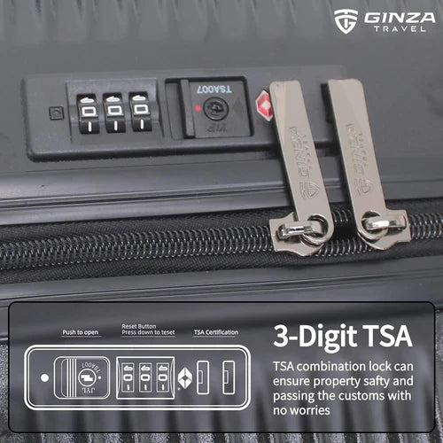 Ginza Travel Hardside Spinner Luggage 2-Piece Set (20/28 Inch) - Lightweight Durable Suitcase for International Flights & Business Trips