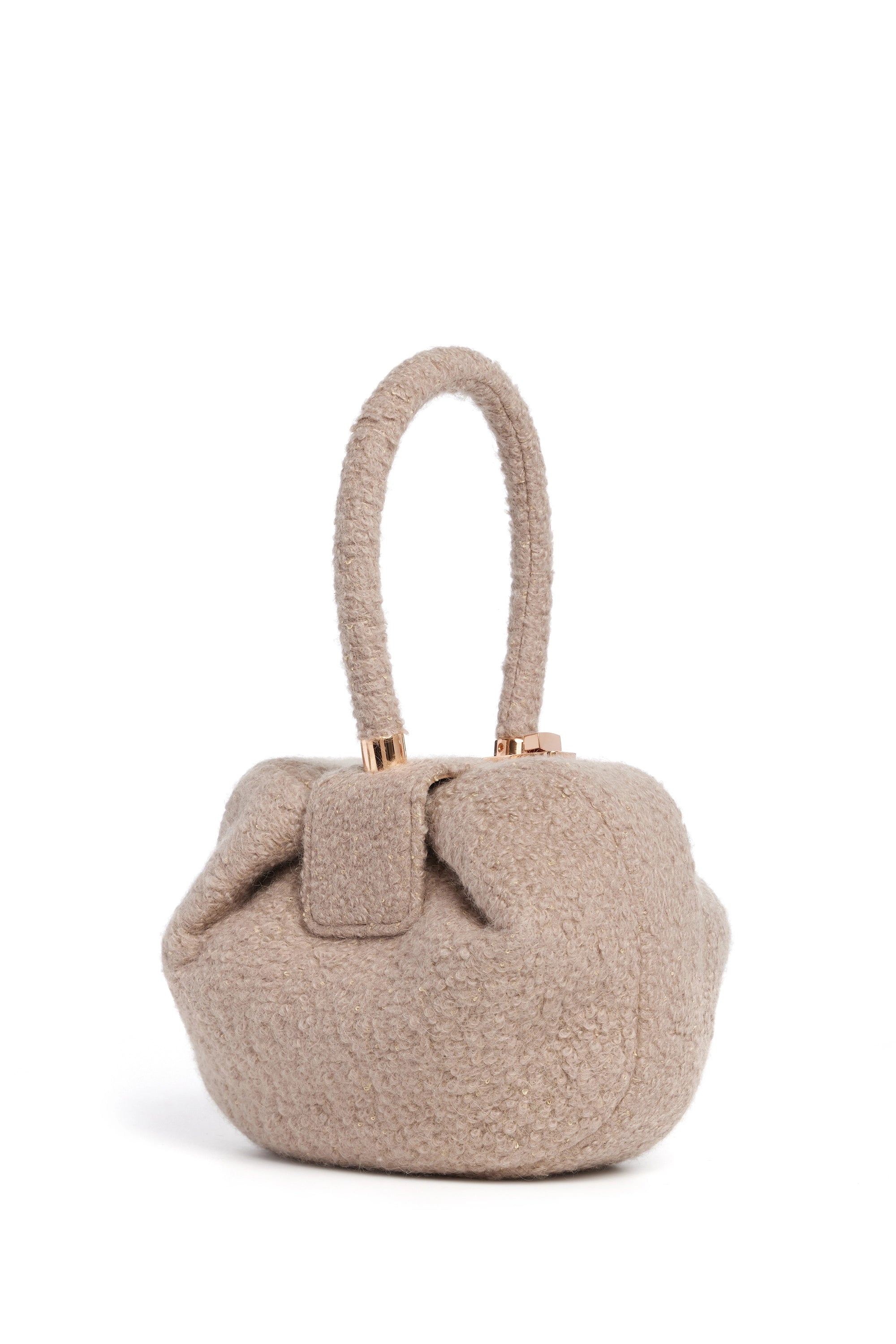 Nina Bag in Camel Cashmere Boucle - Luxury Women's Shoulder Bag for Work, Travel & Everyday Use