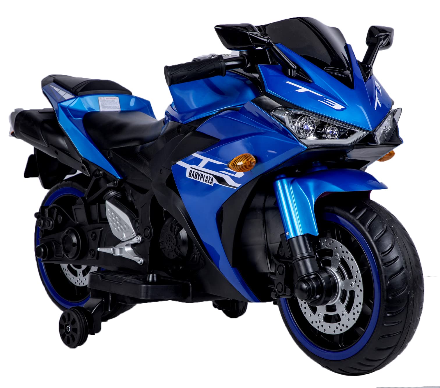 TAMCO 12V Kids Electric Ride-On Motorcycle Toy with Hand Racing, Foot Brake & LED Light Wheels - Perfect for Outdoor Play & Birthday Gifts for Boys & Girls Ages 3-8
