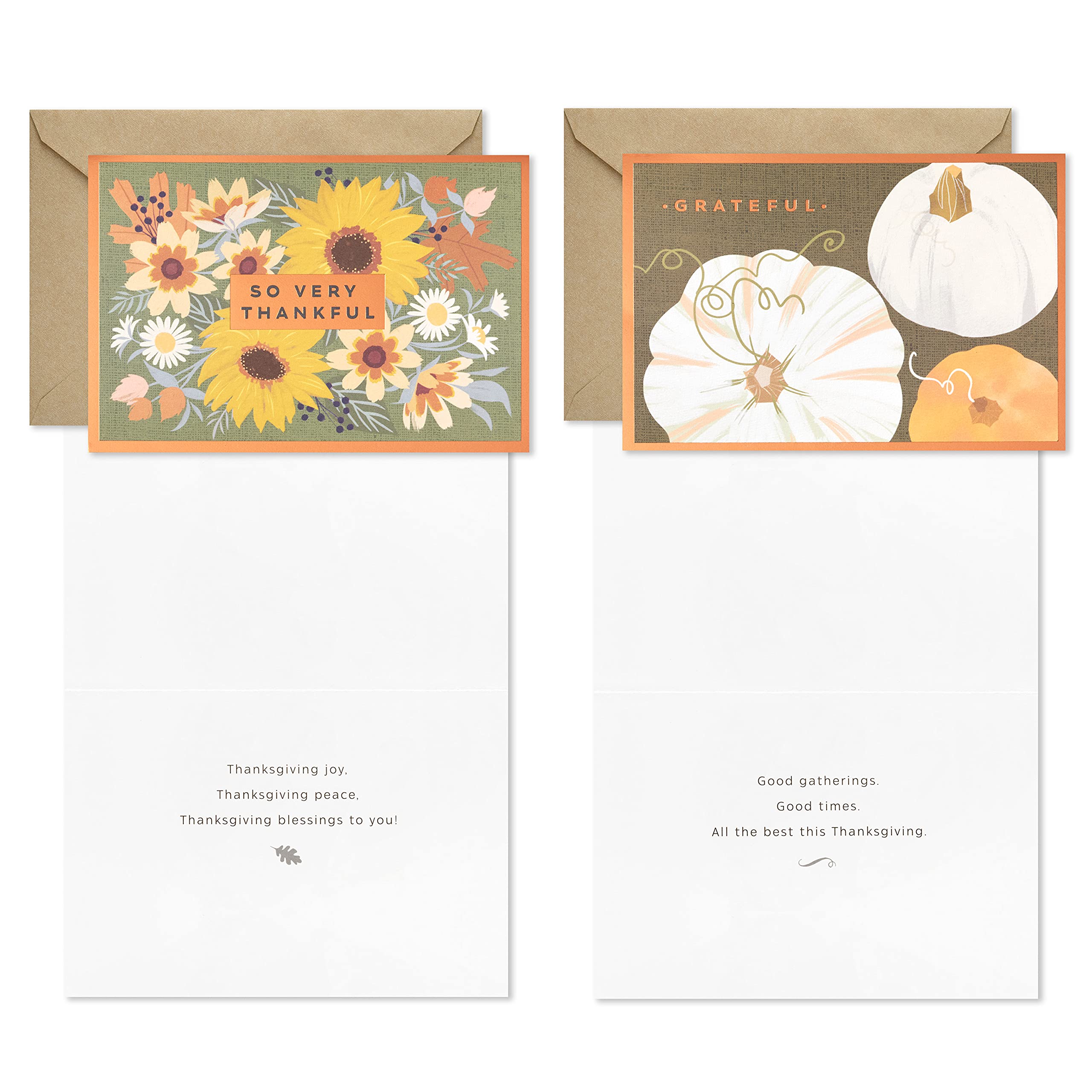 Hallmark Thanksgiving Greeting Cards - 36 Assorted Thankful Cards with Envelopes for Family & Friends | Perfect for Holiday Wishes, Office Parties & Home Decor