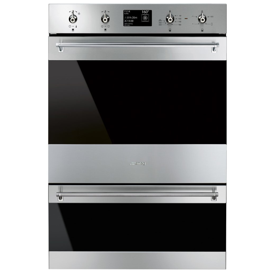 Smeg 60cm Classic Pyrolytic Electric Built-In Double Oven DOSPA6395X – Premium Stainless Steel Design for Modern Kitchens | Perfect for Baking, Roasting & Family Cooking