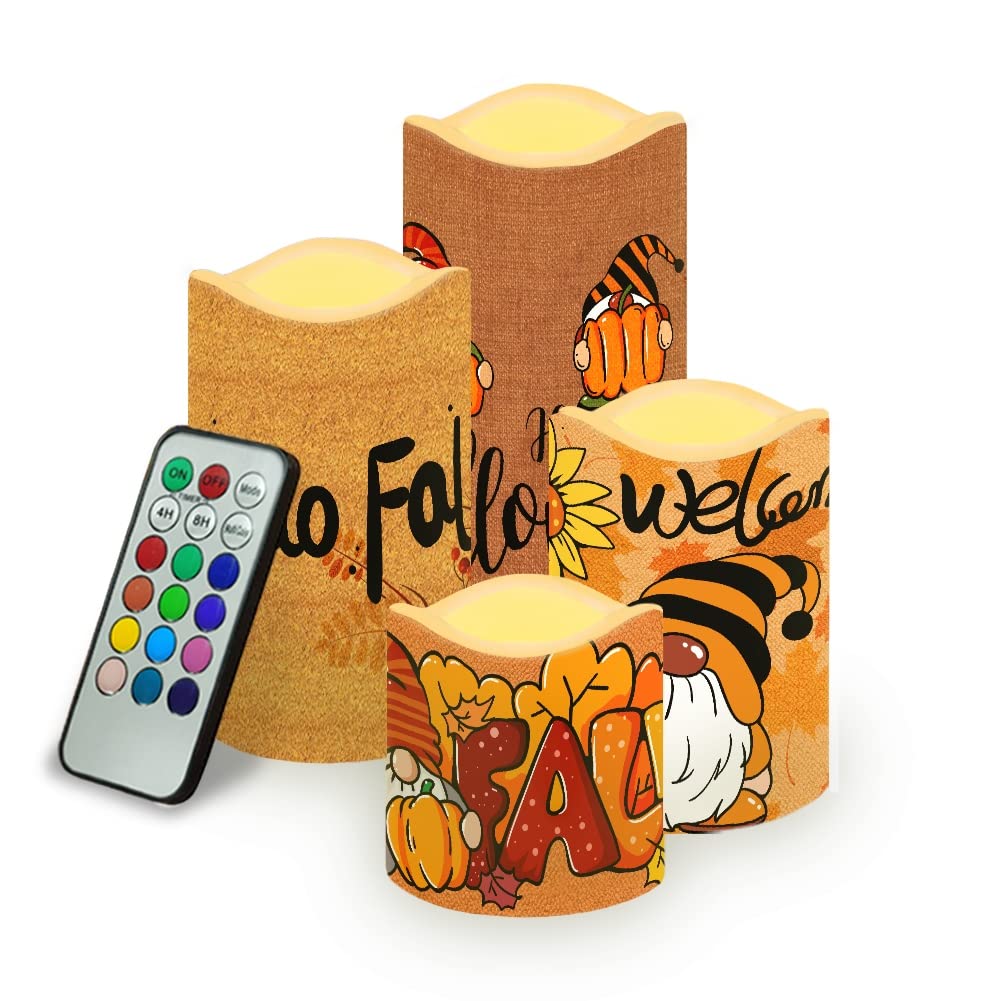 Flameless LED Candles with Remote Control - Battery Operated Candles Set of 4 (4