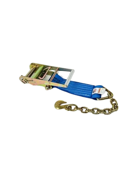 4-Pack Diamond Weave Ratchet Tie Down Straps with Chain Ends - Heavy Duty for Trucks, Trailers, Motorcycles & Cargo Securing