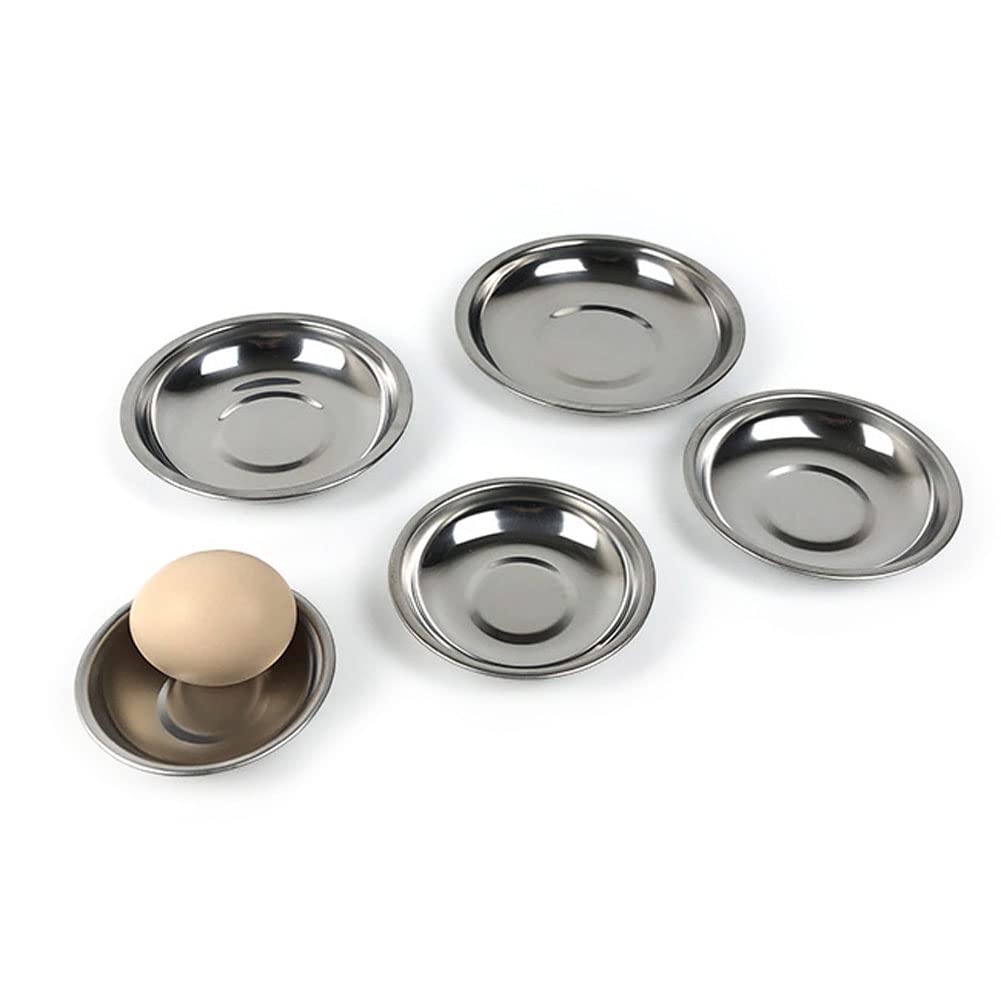 10PCS Stainless Steel Mini Appetizer Plates - 3 Inch Round Sauce Dishes for Sushi, Seasoning & Dipping - Perfect for Home Kitchen & Restaurant Serving