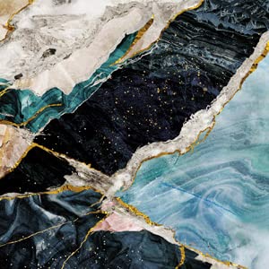 Marble Gold / White / Blue