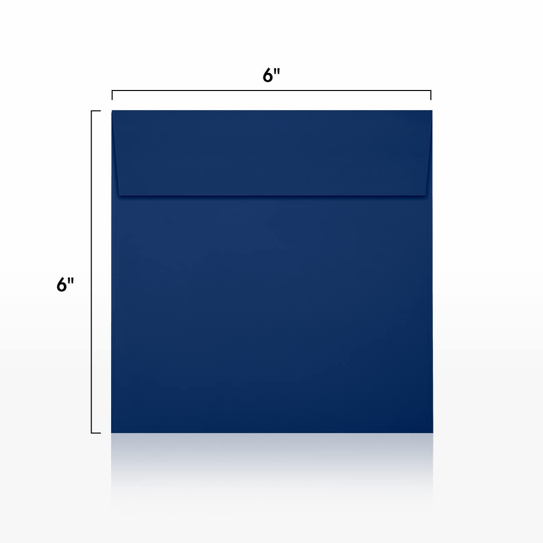 LUXPaper Premium Square Invitation Envelopes 6x6 Inches - Navy Blue Peel & Press Sealing - 80lb Text Weight (Pack of 1,000) for Wedding Invitations, Greeting Cards & Business Stationery