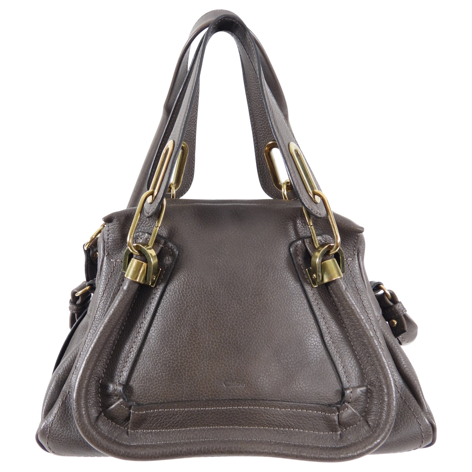 Chloe Paraty Small Taupe Rock Two-Way Handbag - Luxury Leather Shoulder Bag & Crossbody Purse for Women | Perfect for Work, Travel & Everyday Use