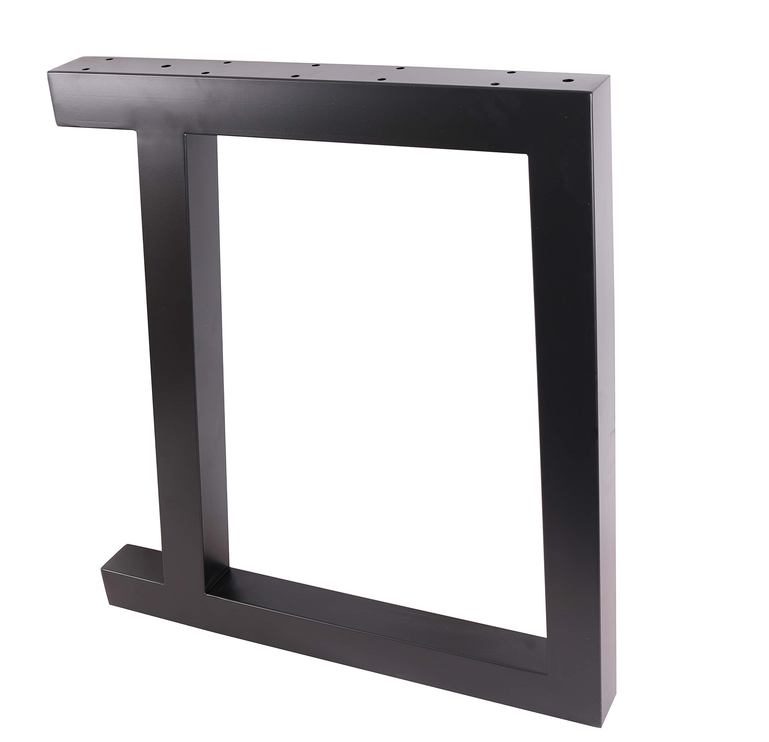 2 Pack Black Trapezoid Steel Table Legs - Heavy Duty Industrial Dining Table Legs, Office Desk Legs, Kitchen Counter Legs - Perfect for Modern Farmhouse, Rustic & Industrial Style Furniture (Set of 2) - Ideal for Home Office, Restaurant, Cafe & Kitchen Islands