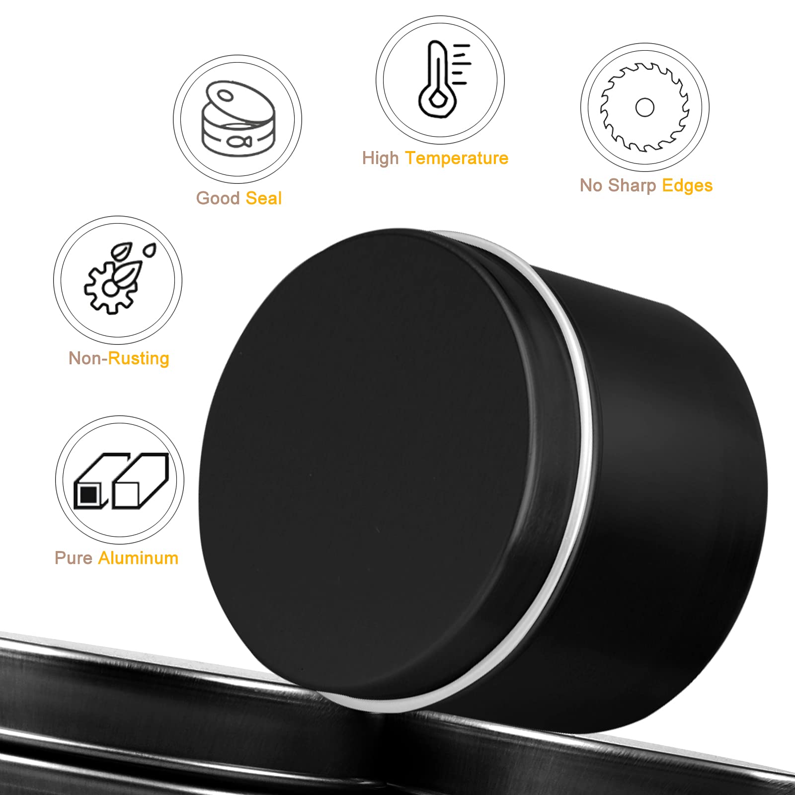 DINGPAI 4oz Candle Tin Set - 18 Pack Black Metal Containers for DIY Candle Making, Arts & Crafts, Storage & Holiday Gifts - Perfect for Home Decor, Wedding Favors & Party Supplies