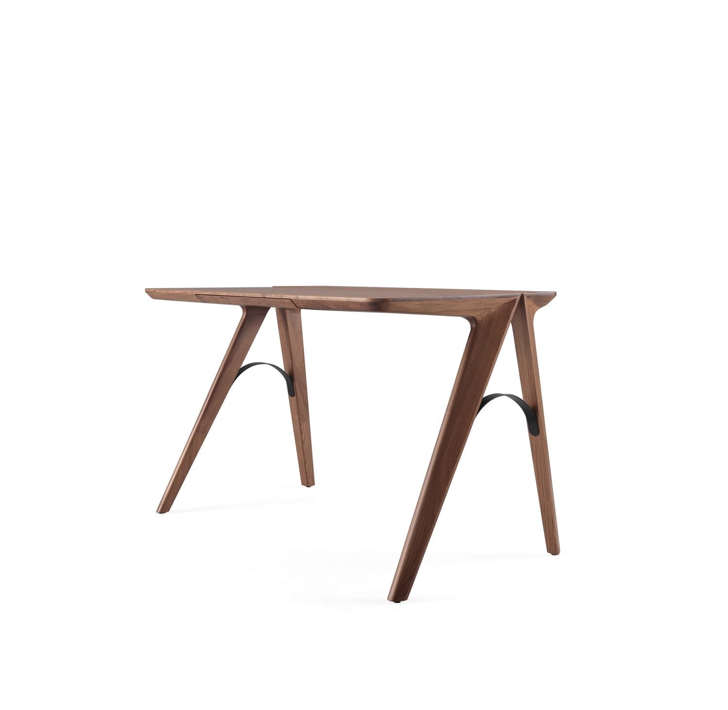 Wewood Bridge Desk - Solid Wood Computer Desk for Home Office, Study & Workstation - Ergonomic Writing Table with Storage Shelf for Small Spaces