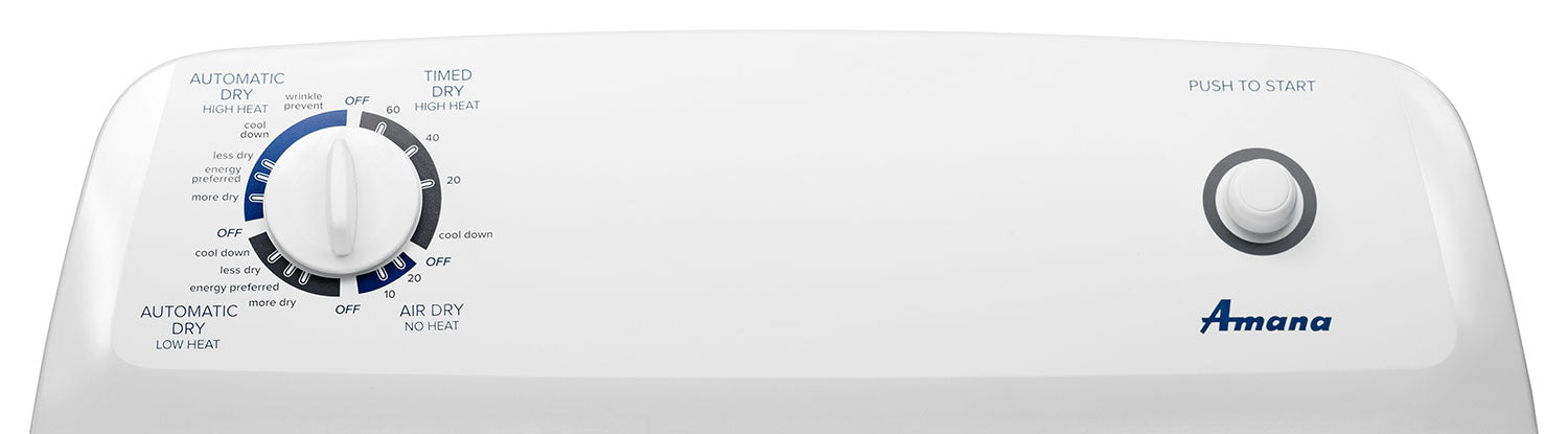 Amana NGD4655EW 6.5 Cu. Ft. White Gas Dryer - Large Capacity Laundry Appliance for Home & Apartment Use