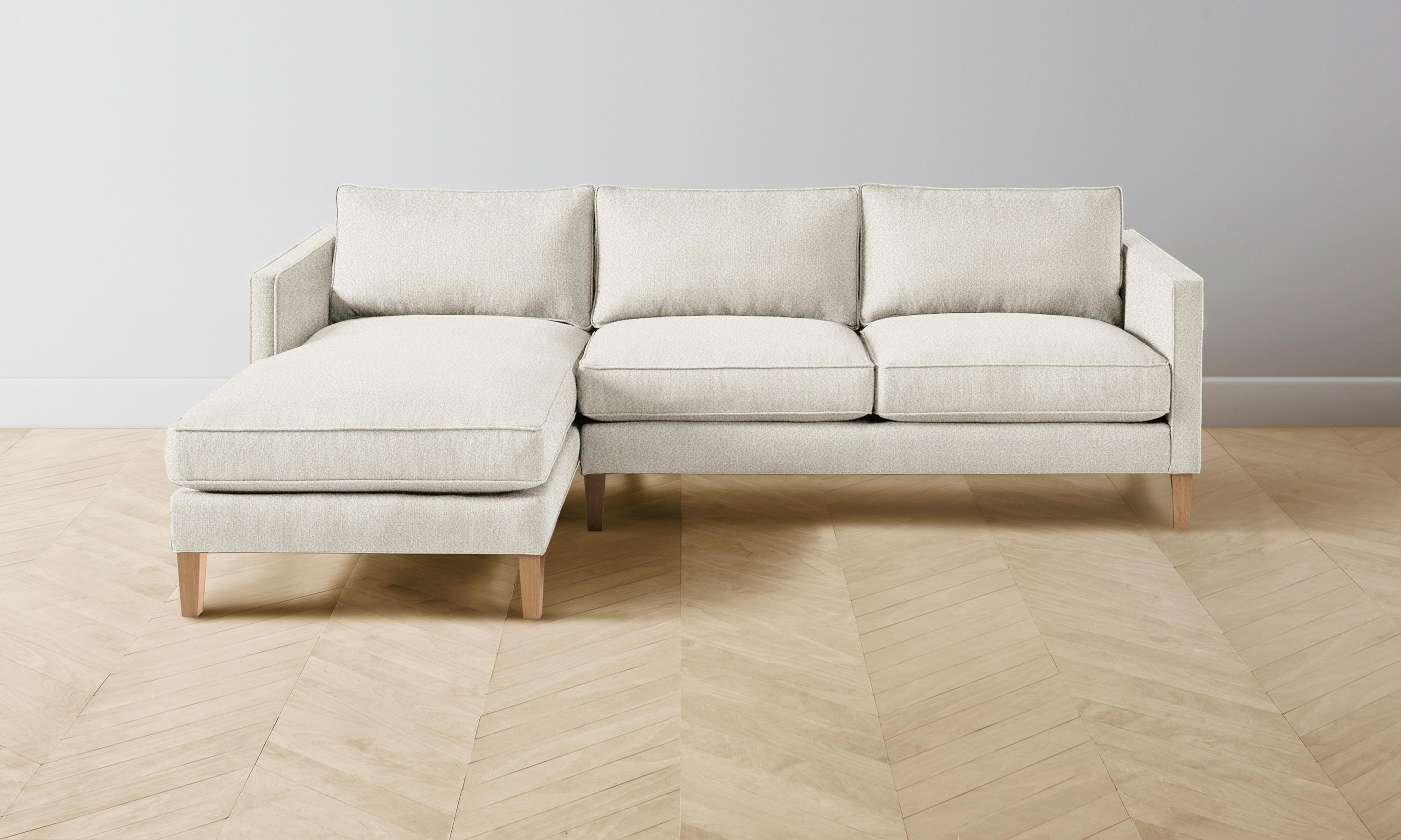 Premium Crosby Sectional Sofa - Italian Bouclé Fabric in White | Modern Living Room Furniture for Cozy Home & Stylish Entertaining