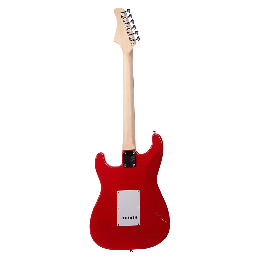 38 Inch Electric Guitar with Rosewood Fingerboard - Full Starter Kit Includes Picks, Strap, Cord, Gig Bag & Tremolo Arm - Perfect for Beginners & Intermediate Players (Red) - Ideal for Home Practice, Studio Recording & Live Performances