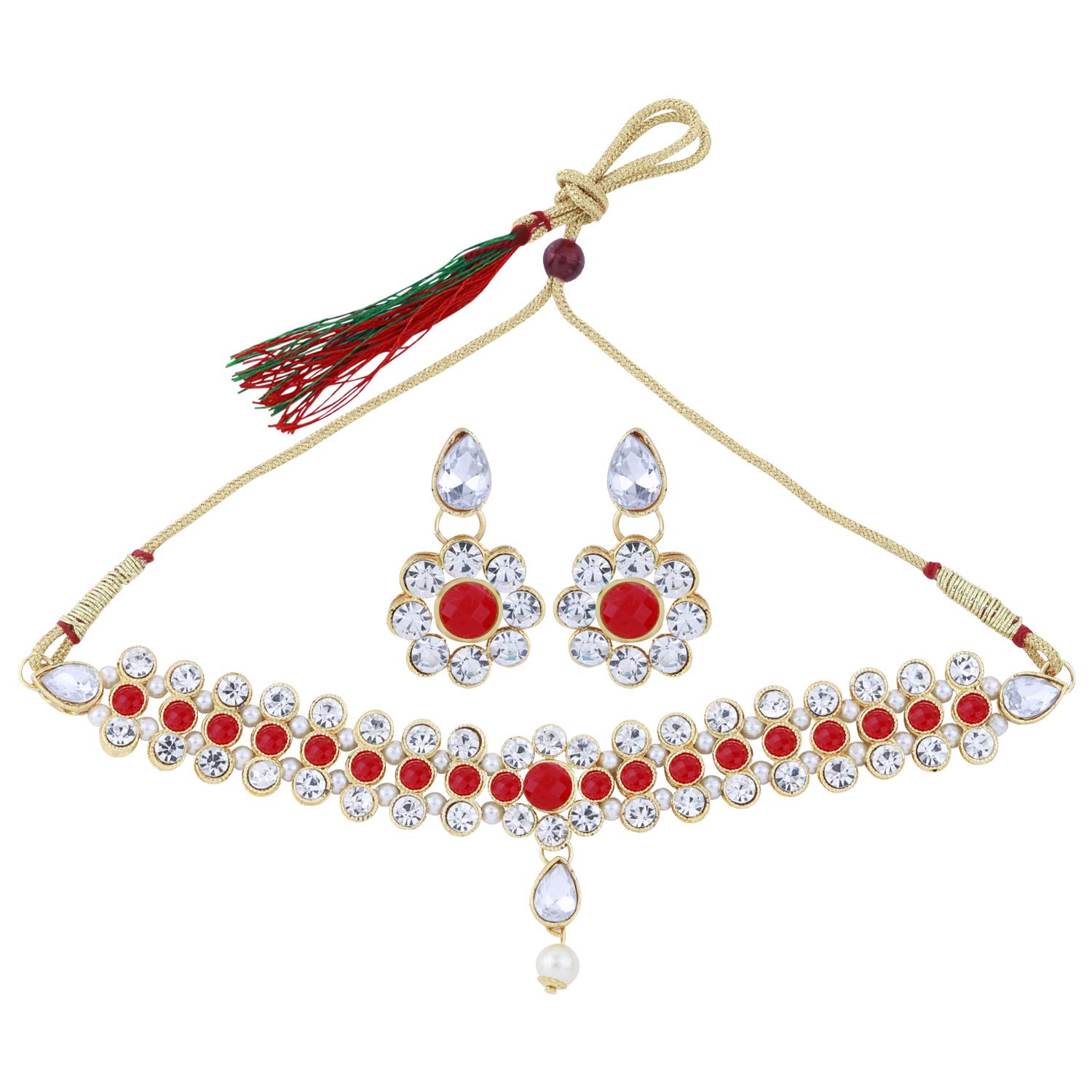 NM Creation Ethnic Stylish Choker Necklace Set for Women & Girls - Perfect for Parties, Weddings & Boho Fashion Accessories