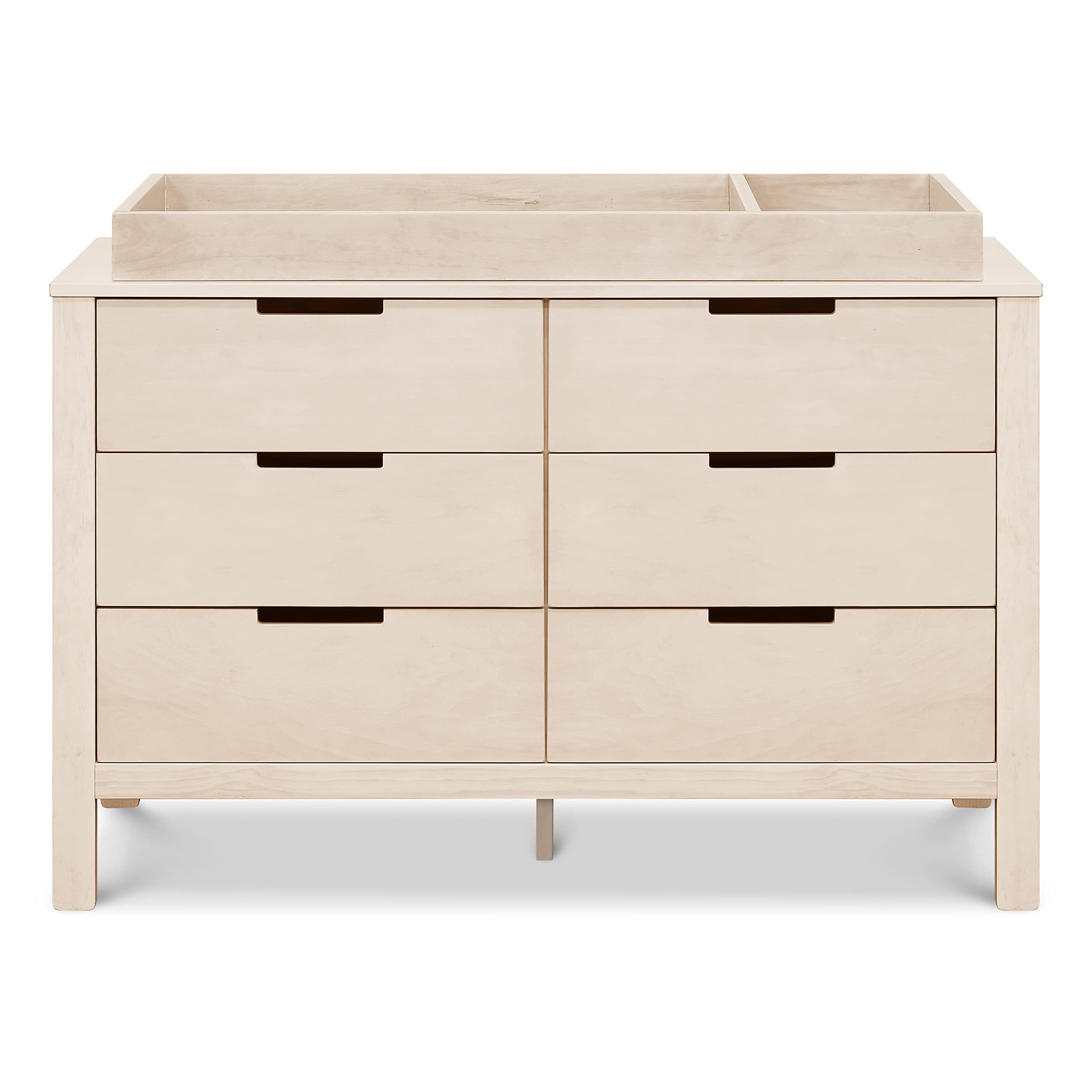 Carter's by Colby 6-Drawer Baby Dresser - Sturdy Wooden Nursery Dresser for Boys & Girls - Multi-Functional Kids Bedroom Furniture for Nursery, Living Room & Hallway - Washed Natural Finish - Perfect for Organizing Baby Clothes, Toys & Nursery Essentials