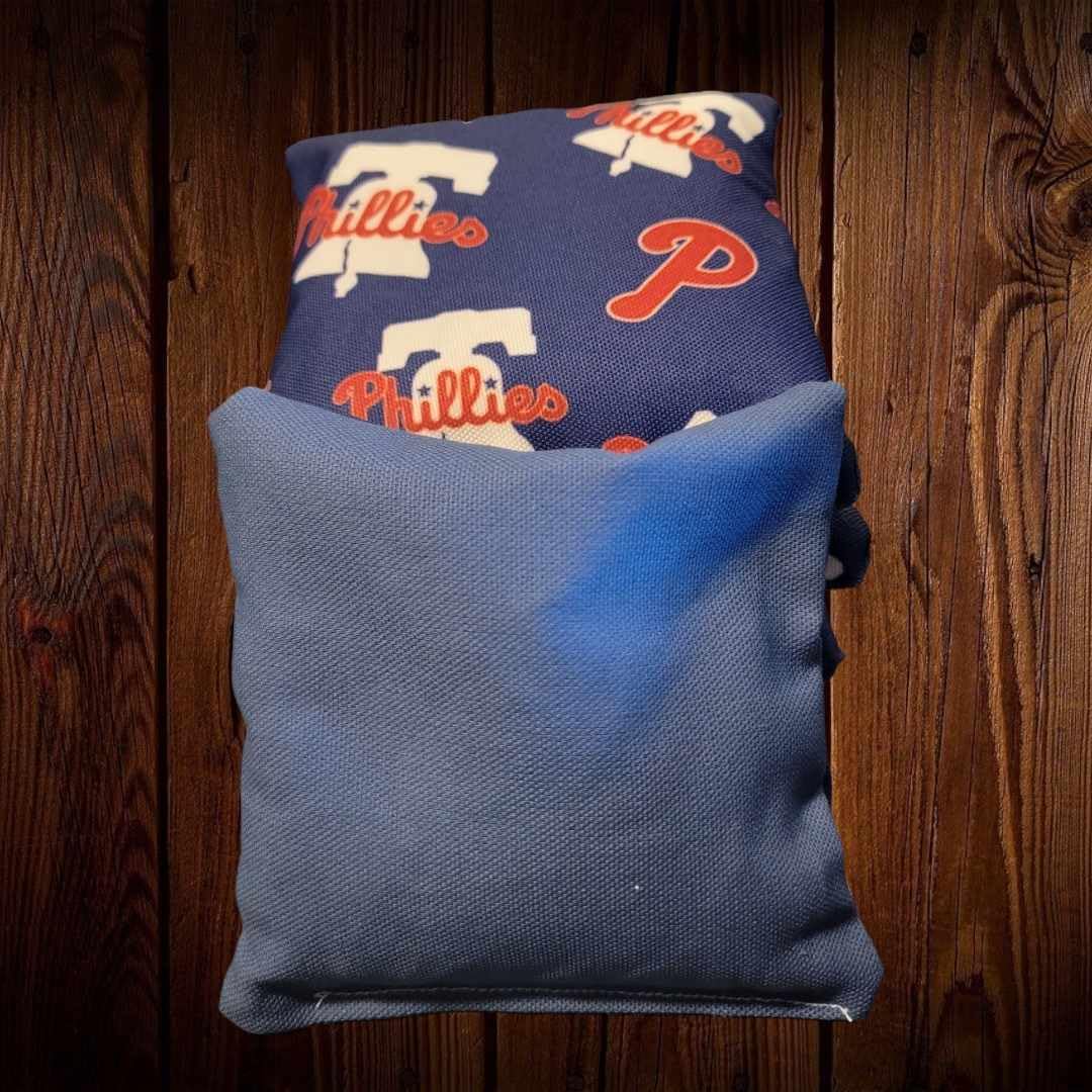 Premium Phillies Cornhole Bags Set of 8 - Regulation Size & Weight for Outdoor Lawn Games, Tailgating, Backyard Parties, and Family Fun