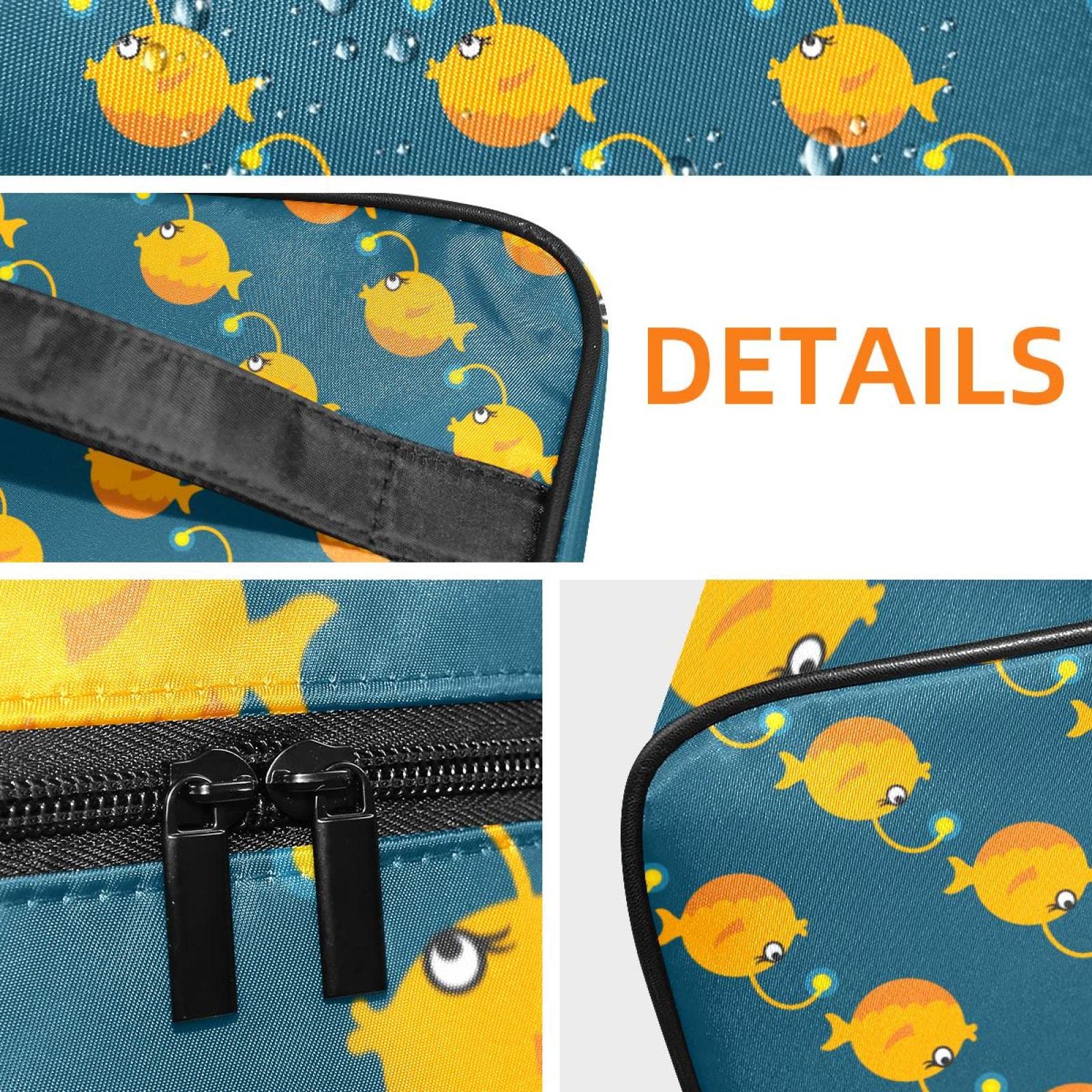 Cute Cartoon Angler Fish Makeup Organizer Bag - Portable Travel Cosmetic Case for Women & Girls | Perfect for Toiletries, Makeup Storage & Travel Essentials