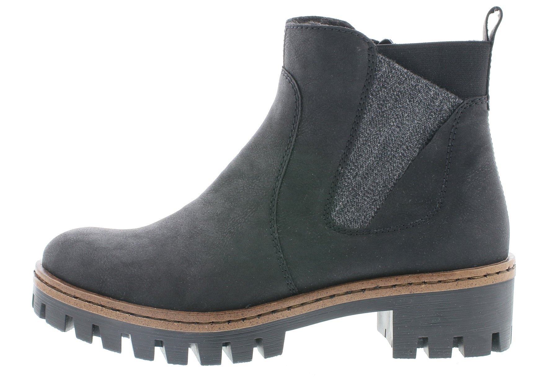 Rieker Women's Chelsea Boots - Black Anthracite 01, Size 5 | Comfortable Ankle Boots for Women | Perfect for Casual Outfits, Office Wear & Fall Fashion