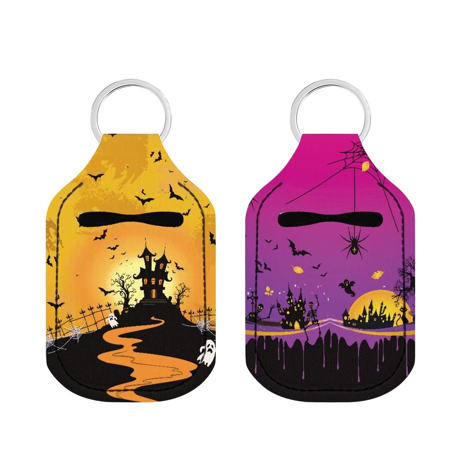 2PCS Travel Size Bottles with Keychain Holder - Leakproof Refillable Mini Containers for Liquids, Perfect for Toiletries, Cosmetics & Essential Oils - Great for Travel, Gym, Camping & Daily Use