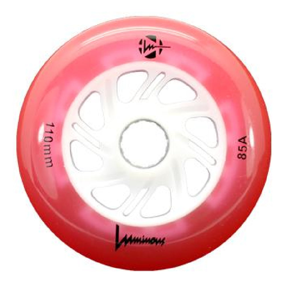 Luminous 110mm LED Light Up Inline Skate Wheels - Glow in The Dark Rollerblade Wheels for Night Skating, Outdoor Activities & Party Fun