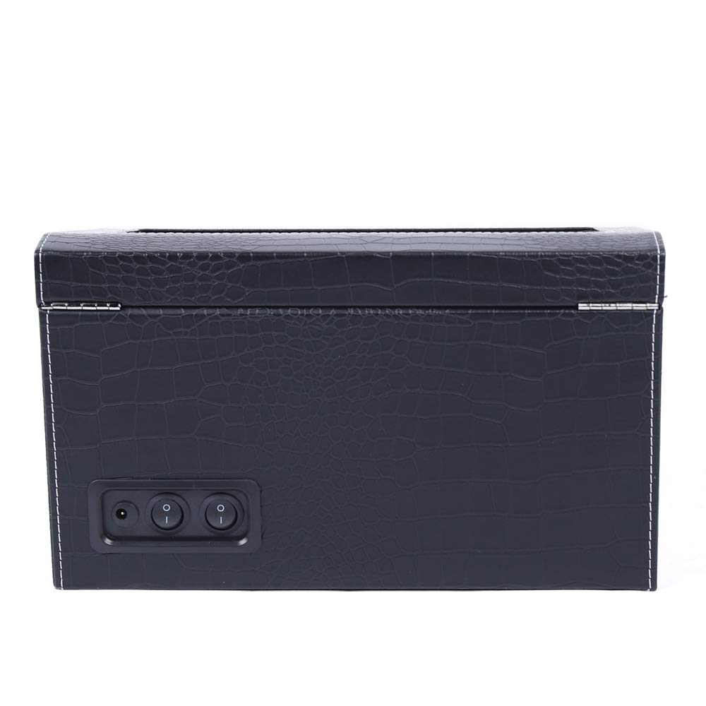 Automatic Rotating Watch Winder Box - 6 Watch Storage Display Case with LED Light for Luxury Watch Collection | Perfect for Home, Office & Travel Use