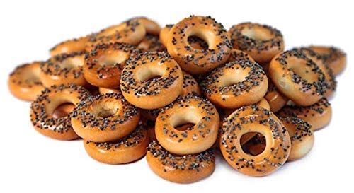 Mini Sushki Russian Tea Bread with Poppy Seeds - Crunchy Mini Crisp Bread Rings (Pack of 3) - Perfect for Snacking, Tea Time & Gift Giving