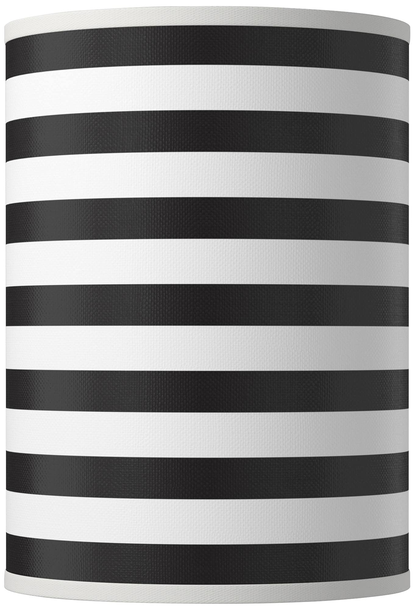 8x8x11 Inch Black Horizontal Stripe Cylinder Hardback Giclee Print Lamp Shade with Spider Fitting, Replacement Harp & Finial - Perfect for Living Room, Bedroom, or Office Lighting Decor