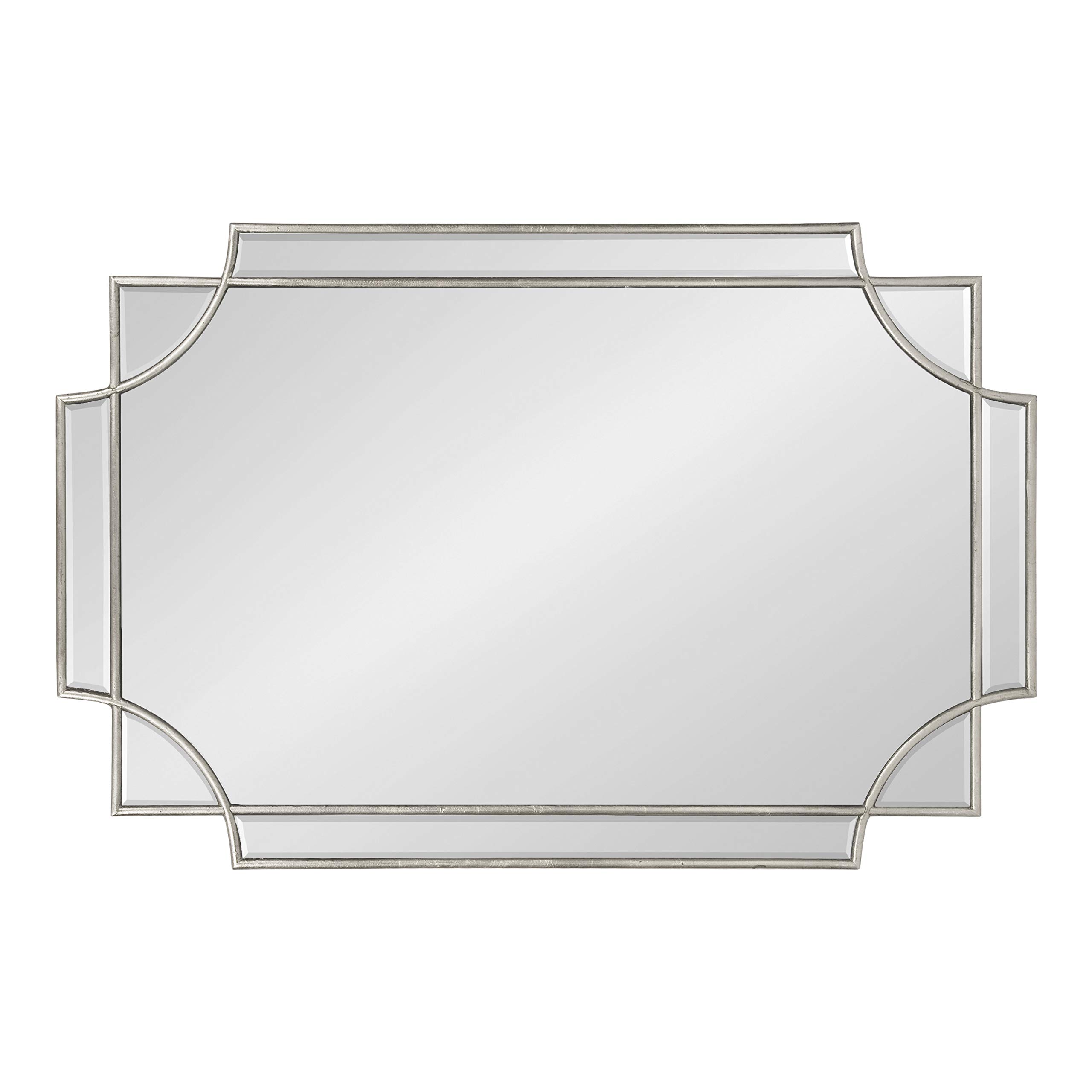Kate and Laurel Minuette Glam Wall Mirror - 24x36 Inches Silver Traditional Boho Decor - Perfect for Living Room, Bedroom & Entryway Decor