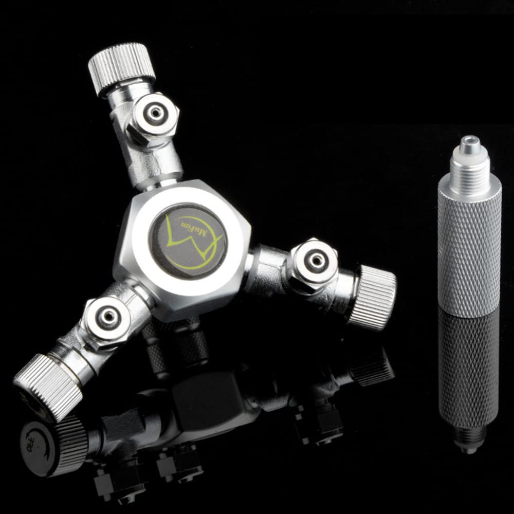 EastVita 3-Way CO2 Splitter - Precision Adjustable Leakproof Aluminum Alloy CO2 Regulator for Aquarium & Hydroponics - Fish Tank Accessories for Planted Tanks, Aquascaping & Indoor Gardening