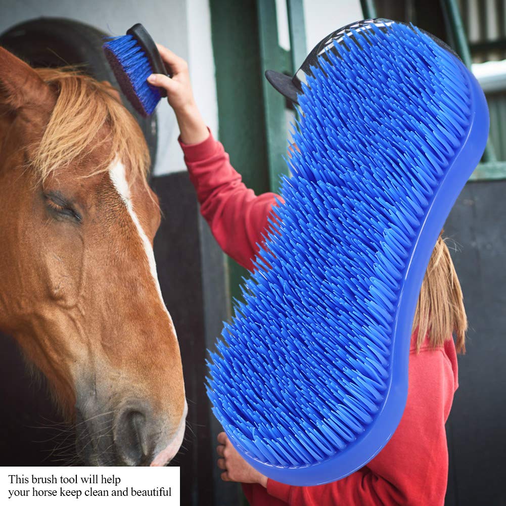Premium Silicone Horse Grooming Brush - Professional Equestrian Cleaning & Massage Tool for Show Horses, Riding & Stable Care - Gentle Detangling & Coat Shining for Daily Horse Care Routine